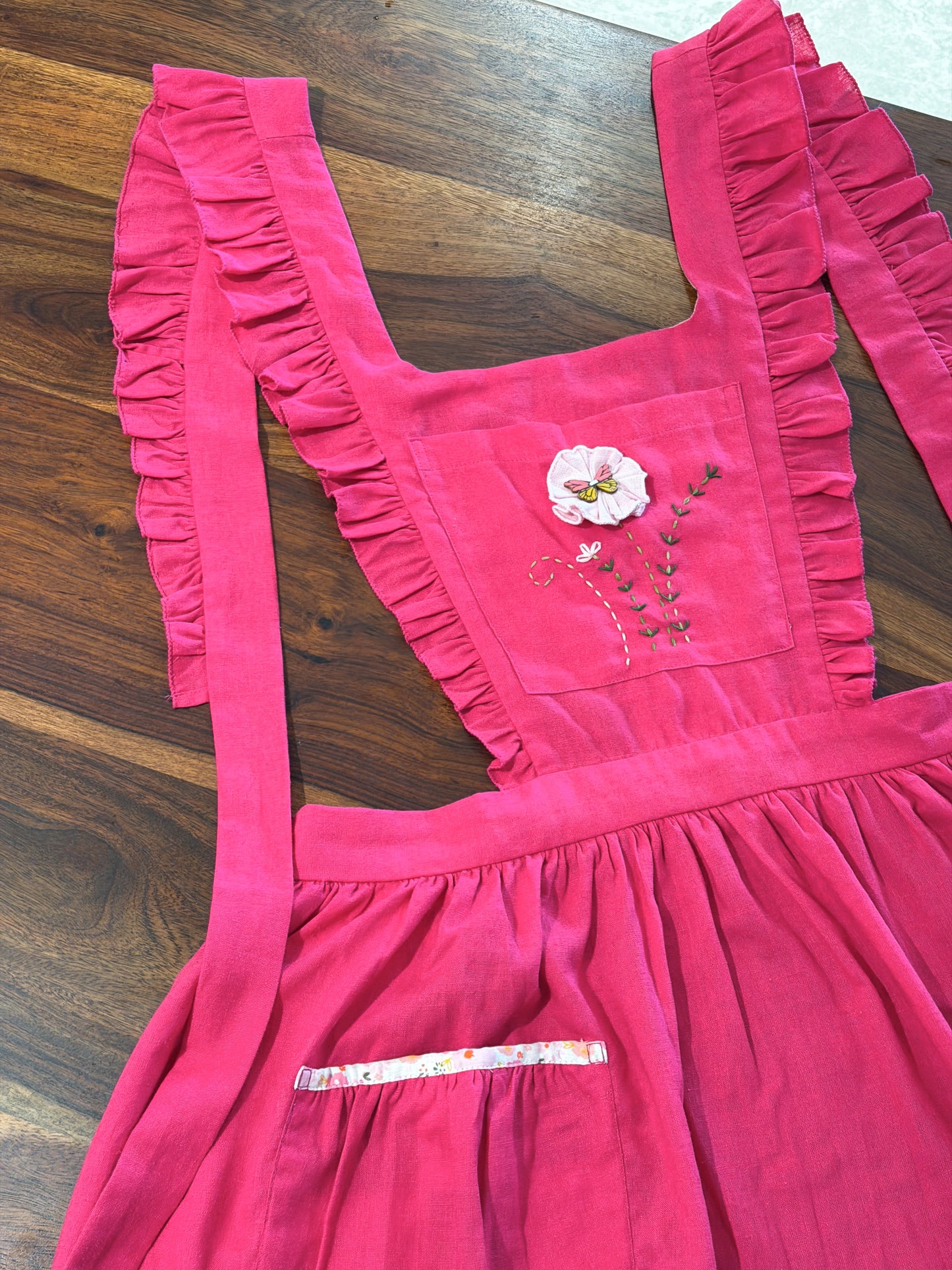 Raspberry Ruffle Apron