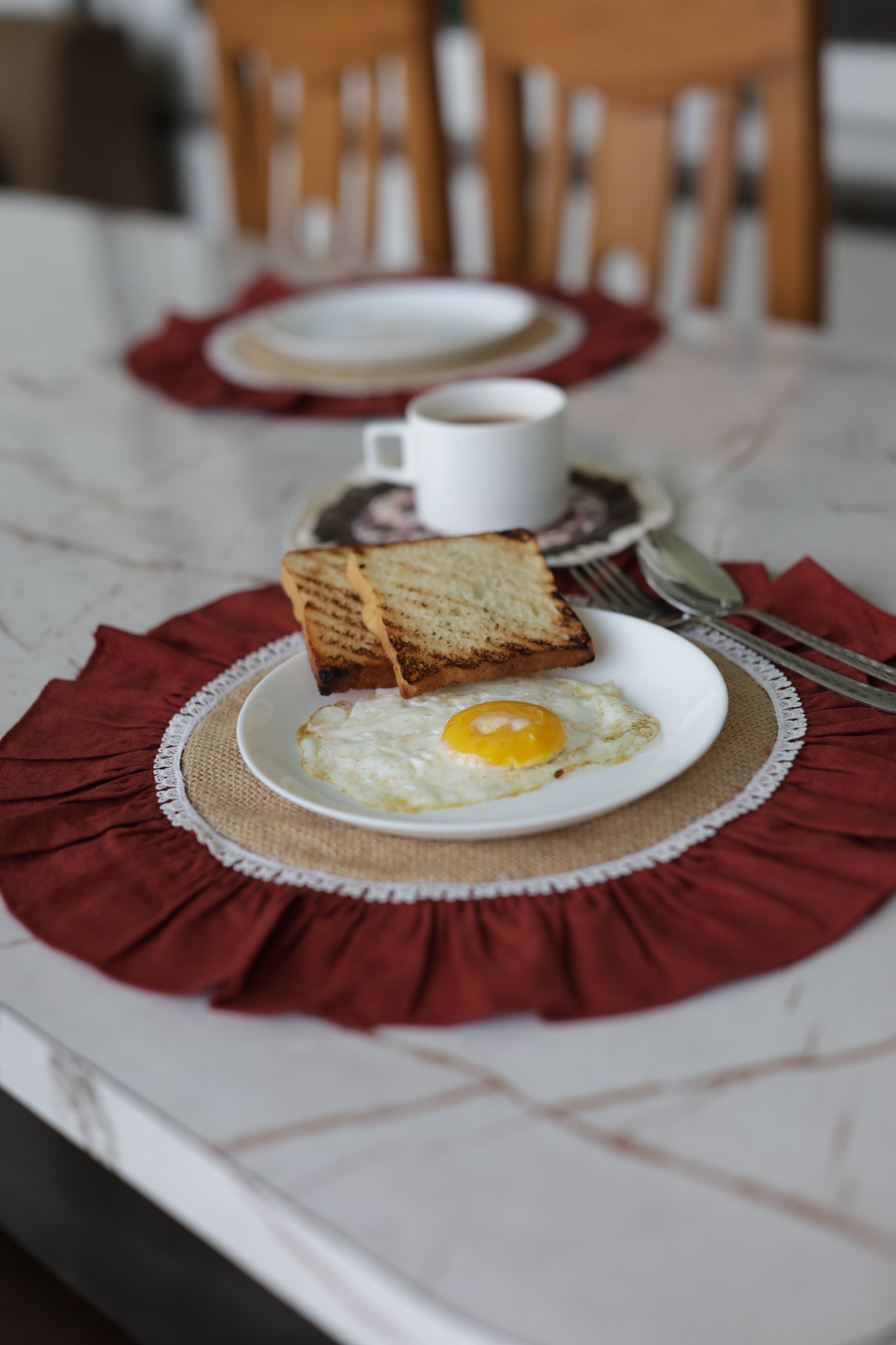 Rust Ruffle Jute Placemat