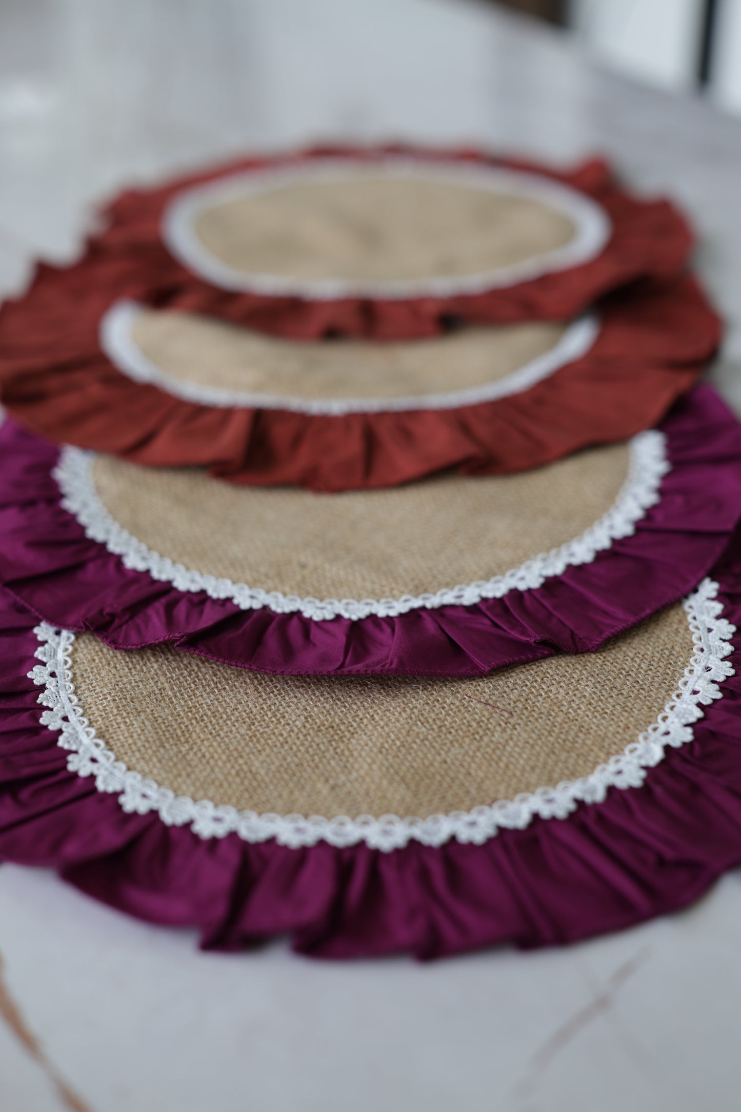 Rust Ruffle Jute Placemat