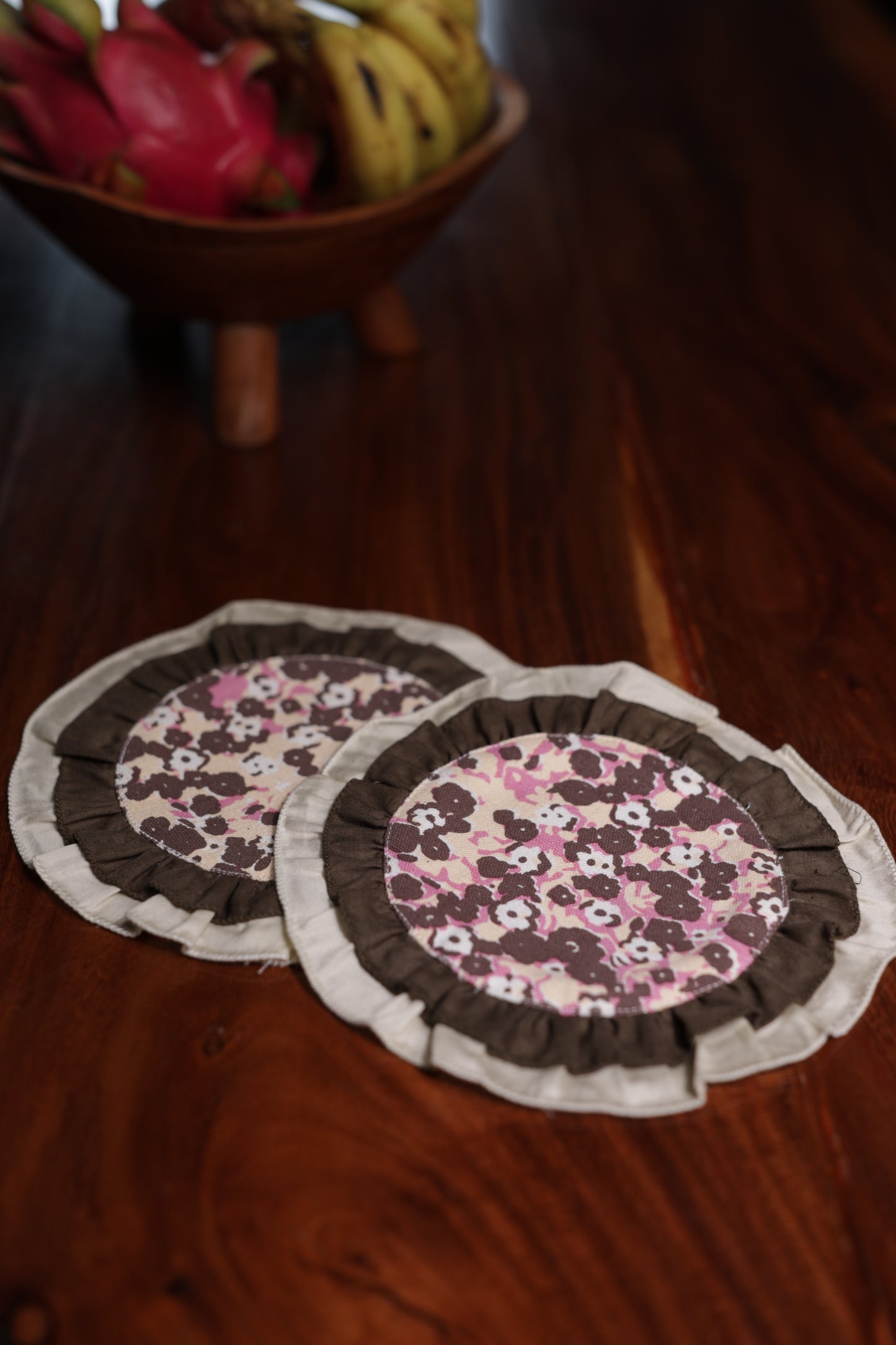 Floral Ruffle Coasters
