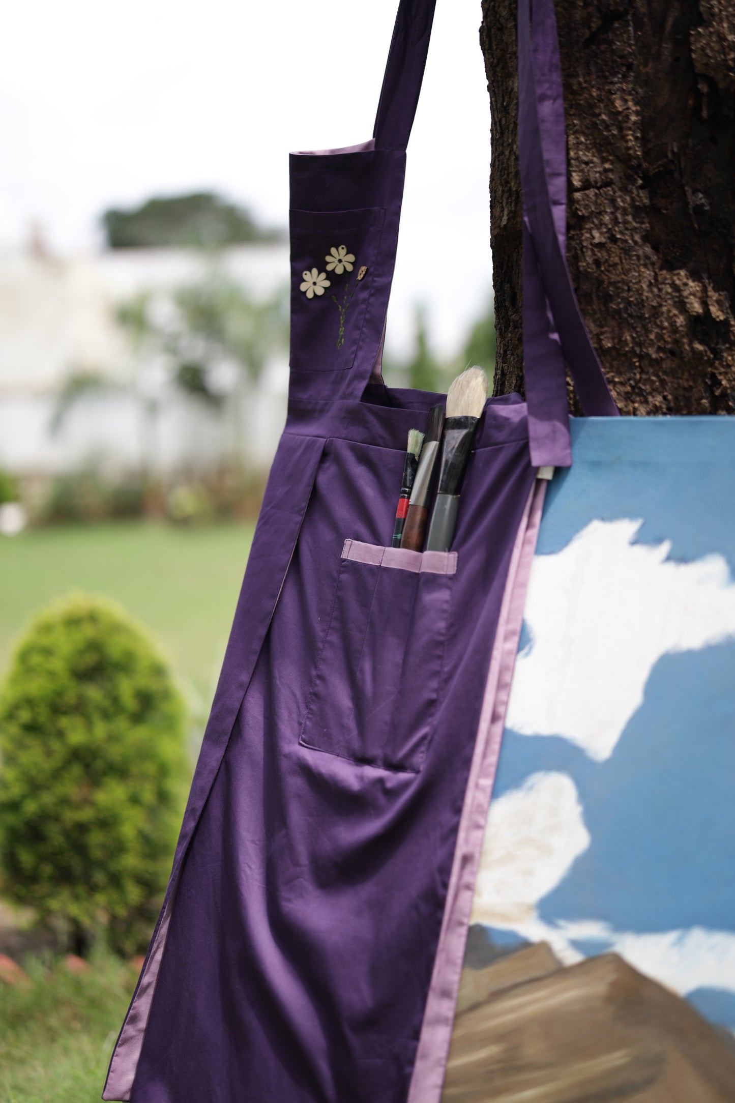 Plum Crossback Unisex Apron