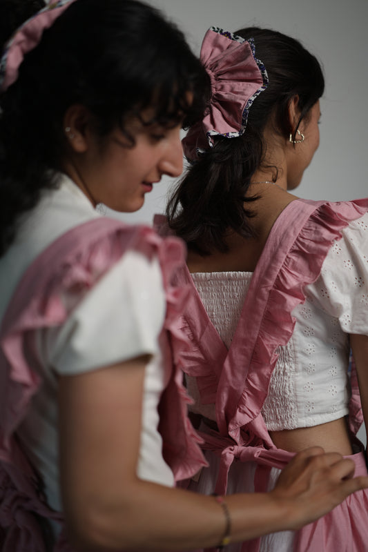 Blush Pink Drape Apron
