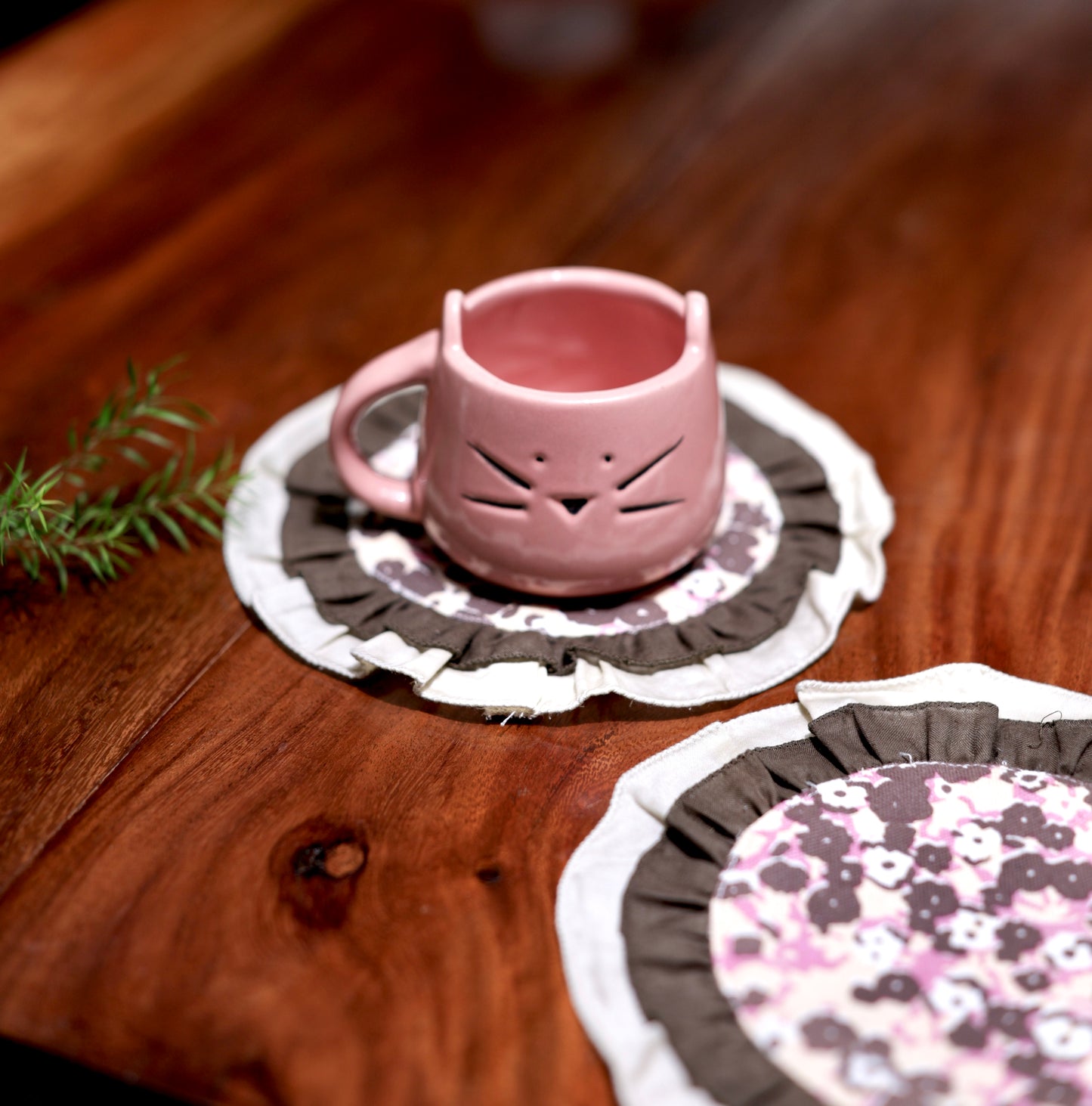 Floral Ruffle Coasters