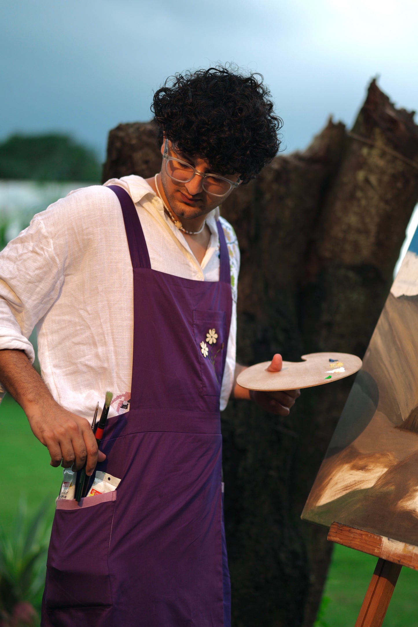 Plum Crossback Unisex Apron