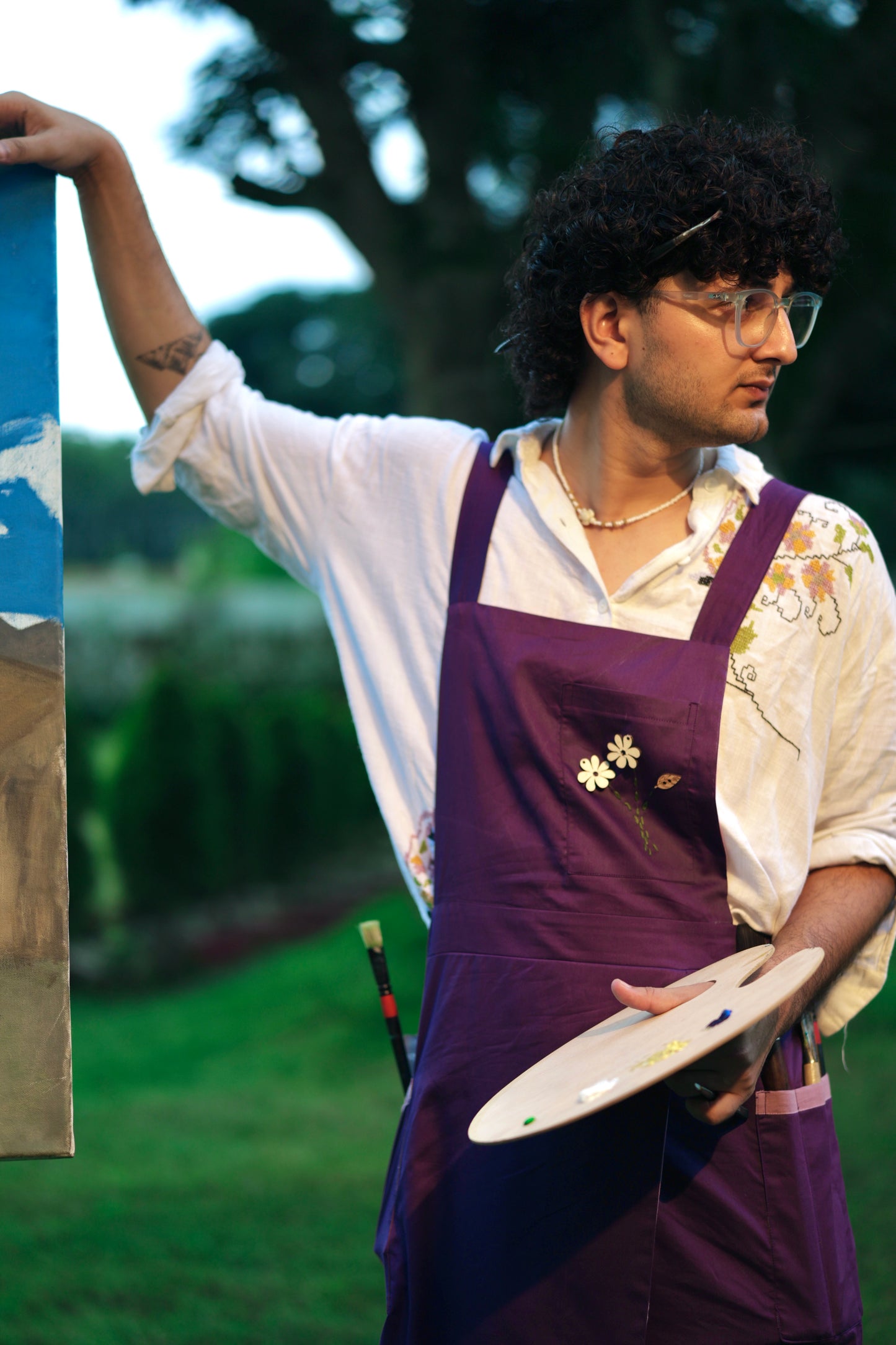 Plum Crossback Unisex Apron