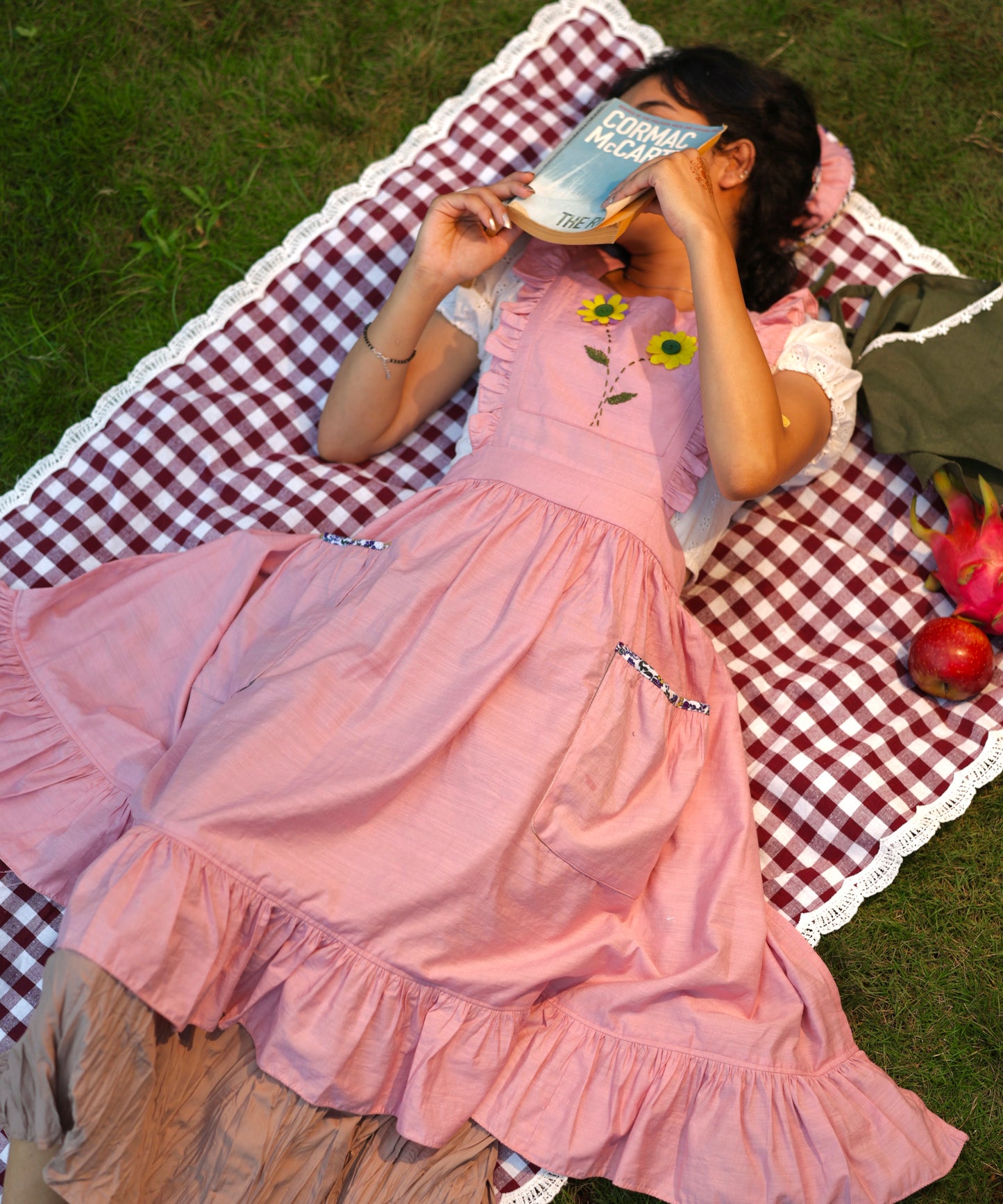 Blush Pink Drape Apron