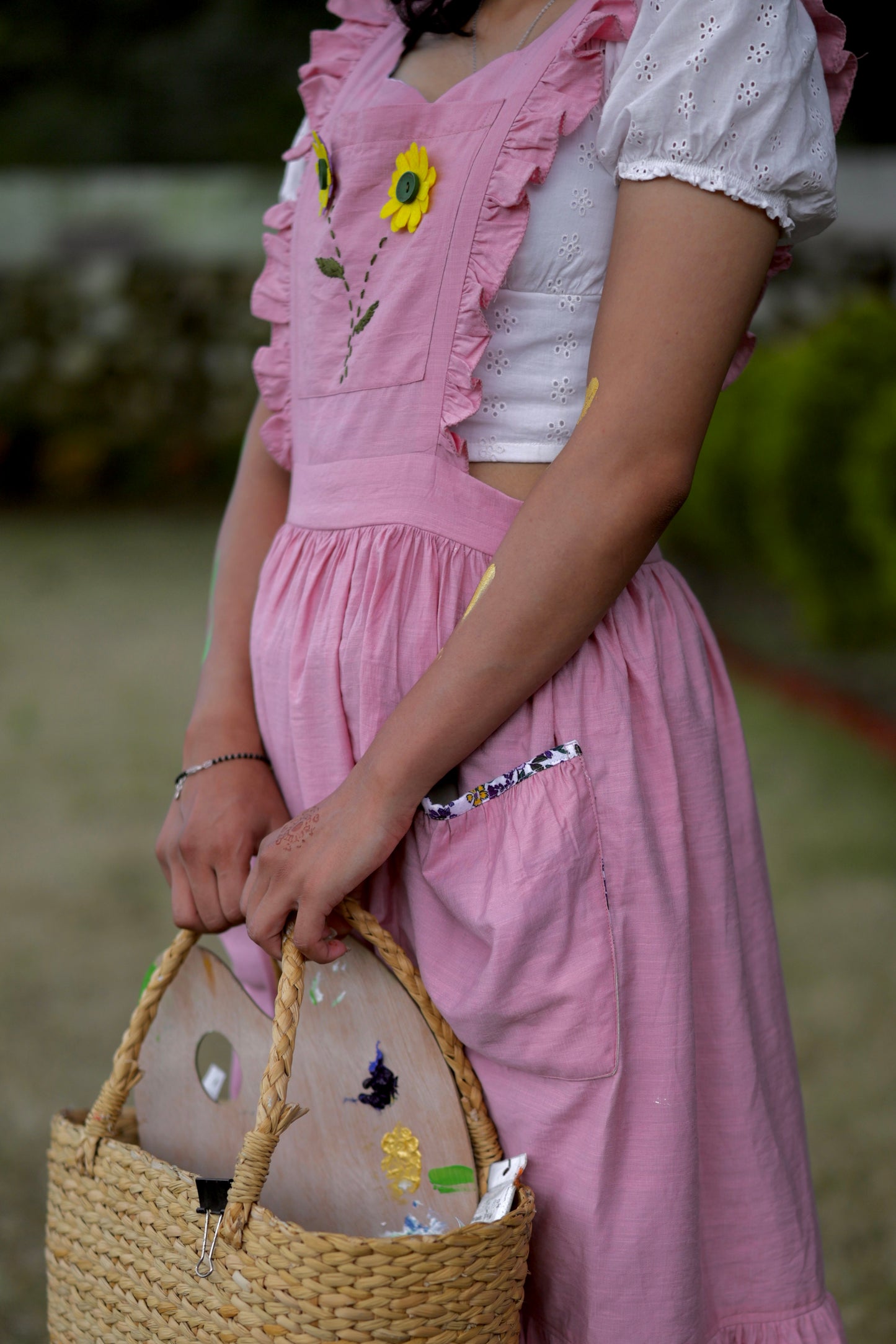 Blush Pink Drape Apron